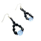 handmade black & blue beaded EARRINGS jewelry NEW vintage beads