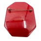vintage red celluloid flower ceramic center octagon BROOCH floral jewelry pin
