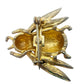 vintage green & gold Bee bumblebee Bug BROOCH insect costume jewelry pin
