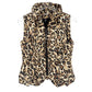 White House Black Market leopard Puffer Vest women's XS rhinestone pulls WHBM