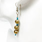 handmade silver & blue beaded EARRINGS jewelry NEW vintage beads