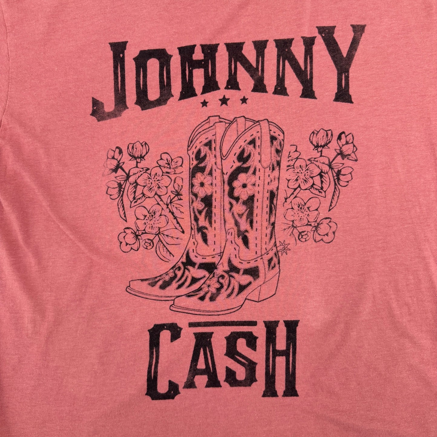 Daydreamer for Free People dark rose Johnny Cash tee T-shirt women's SMALL top