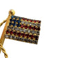 vintage American Flag red & blue rhinestone BROOCH patriotic jewelry pin