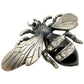 vintage black & silver Bumblebee BROOCH insect jewelry pin clear rhinestones