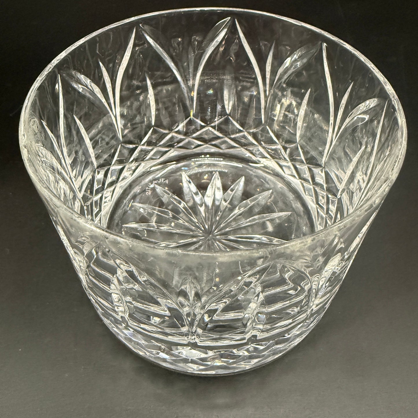 vintage glass vanity jar Round Puff Box Atlantis Chartres (Cut) blown glassware