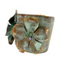 Verdigris Patina solid brass floral wide 2" Cuff Bracelet genuine stones jewelry