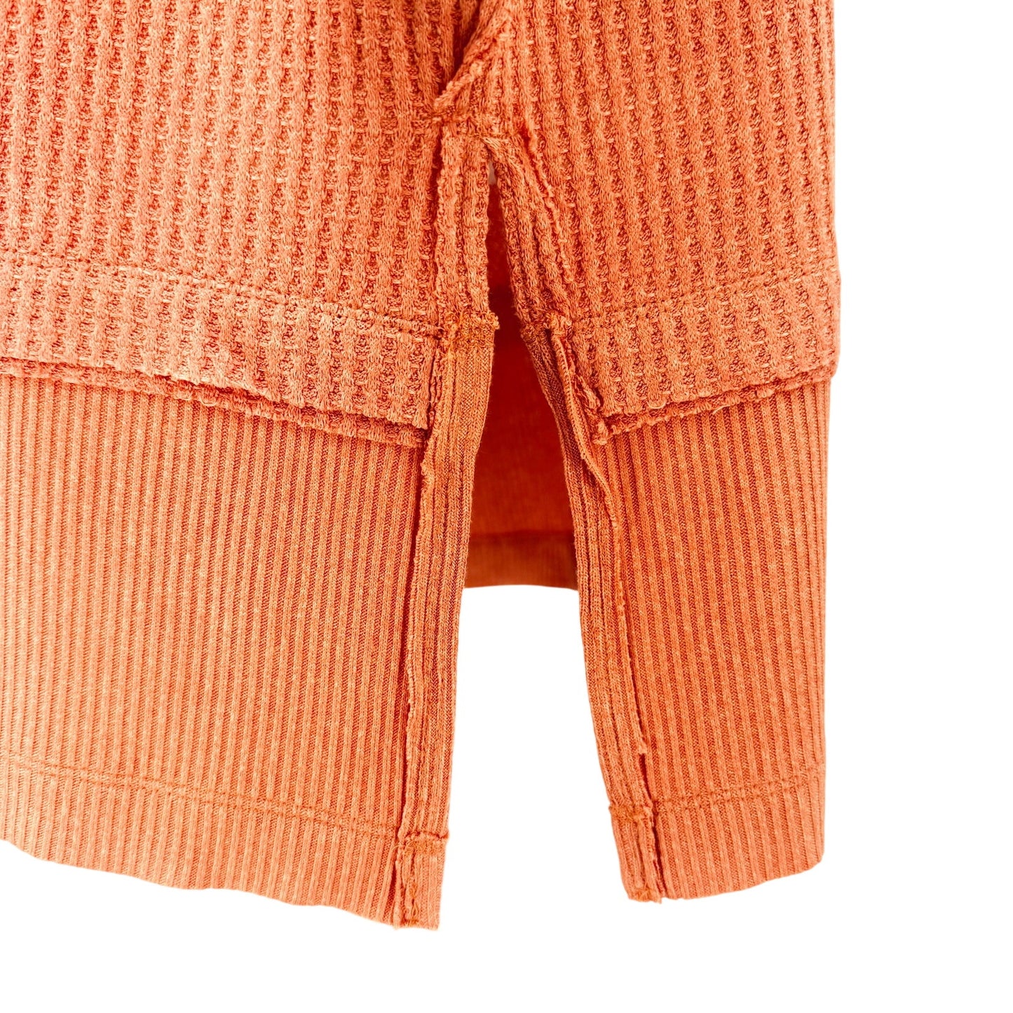 We the Free People orange coral North Shore Thermal top women's SMALL shirt NEW