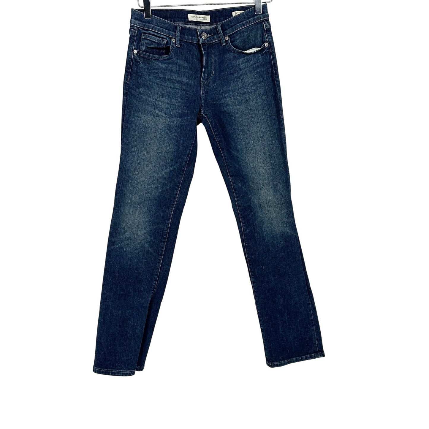 Banana Republic dark wash blue denim Jeans women's size 26 straight leg