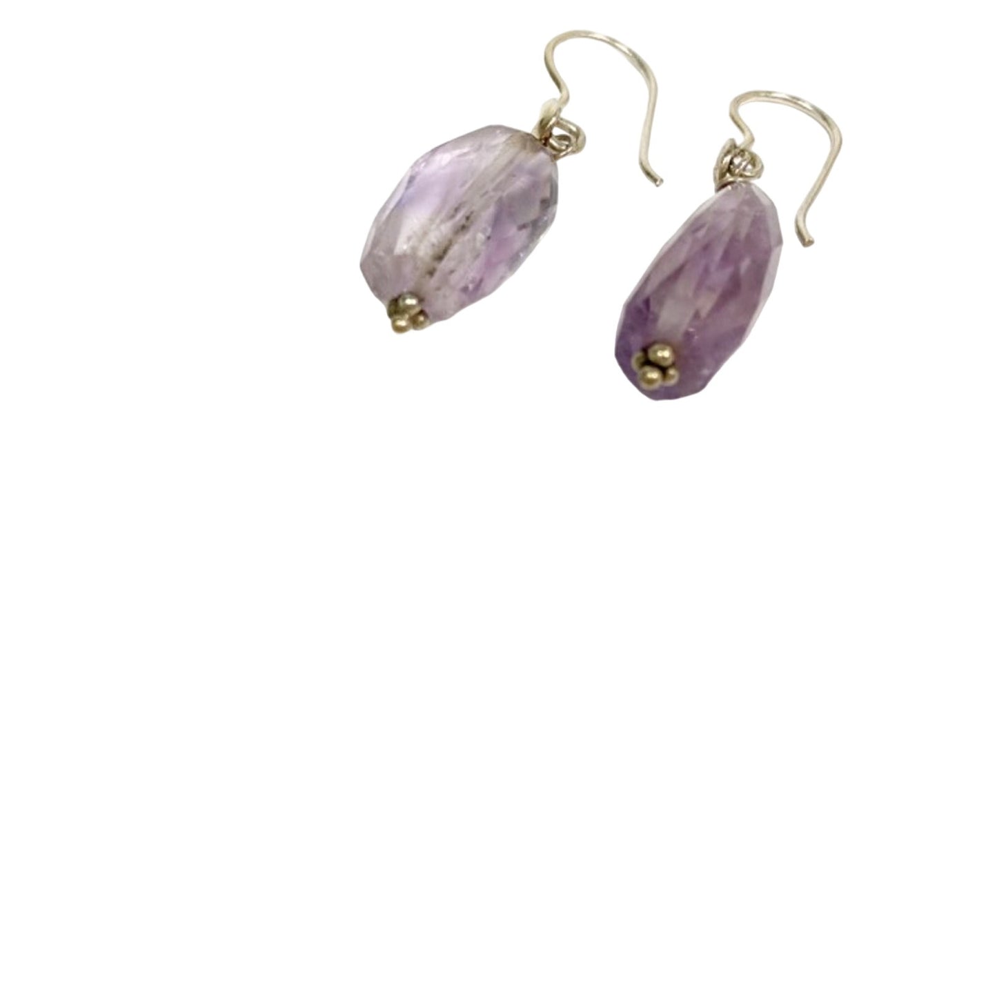 1.5" long dangling pale purple lavender stone EARRINGS fashion jewelry