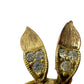 vintage antique gold tone Trembler Brooch flying insect jewelry pin rhinestones