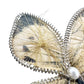 vintage black cream & metallic gold threads Butterfly BROOCH jewelry pin