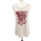 Resist Much Obey Little Tank Top women's MEDIUM beige burgundy Junk Gypsy tee