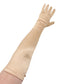 vintage champagne satin Stretchies Dress Gloves women's SMALL elbow length