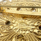 vintage West Germany yellow gold BROOCH jewelry clip EARRINGS rhinestones pearls