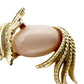 vintage gold & pink fish BROOCH fantail goldfish jewelry pin