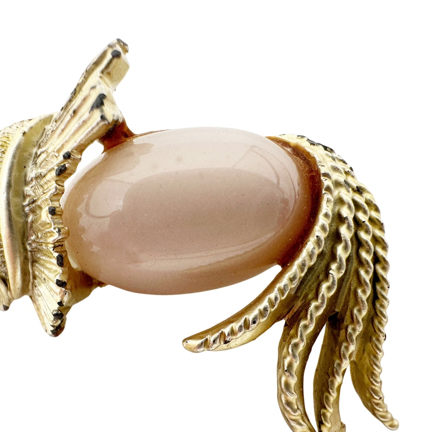 vintage gold & pink fish BROOCH fantail goldfish jewelry pin