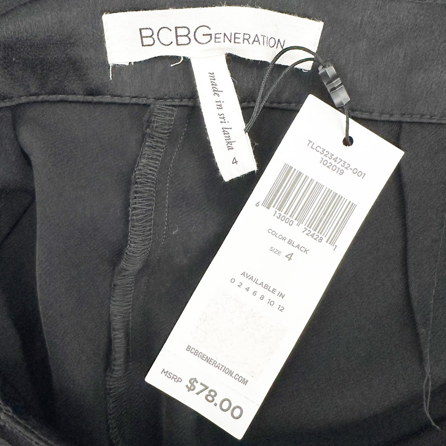 NEW black satin midi Skirt by BCBGeneration women's 4 small