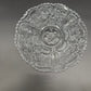 vintage 10.5" clear glass floral Cake Plate scalloped edge pressed glassware