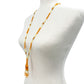 vintage orange & burgundy seed bead flowers Tassel Necklace porcupine quills