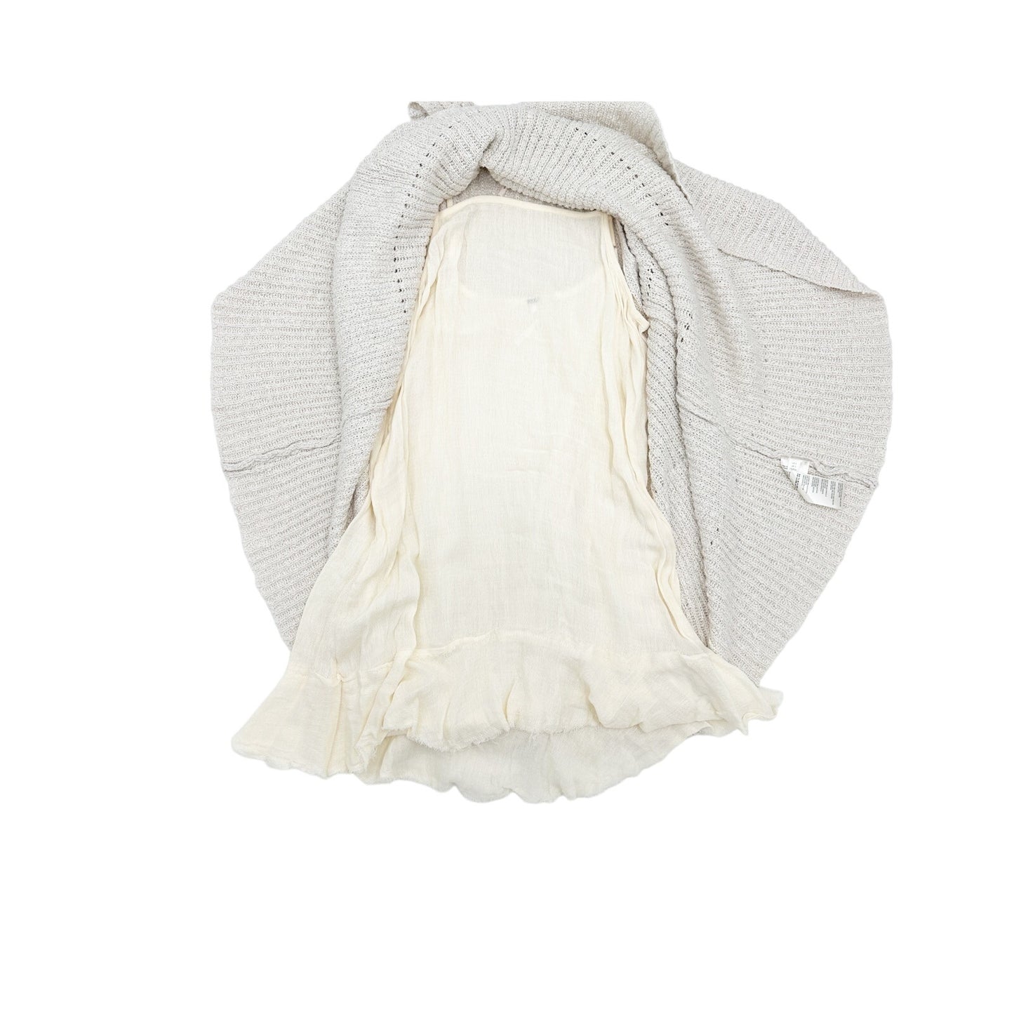 new Waterfall Ruffle sweater Dress by Free People oatmeal neutral women's SMALL