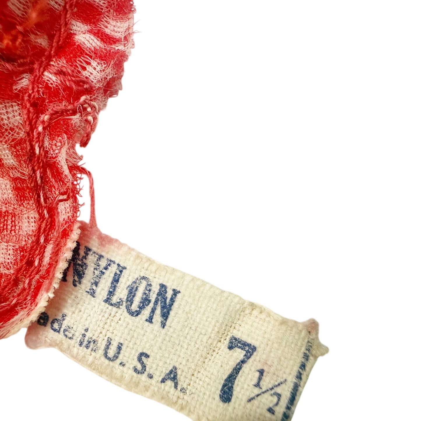vintage red & white Ruffled sheer Fashion Dress Gloves women's 7.5 small medium