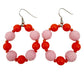 handmade pink & orange loop beaded EARRINGS jewelry NEW made with vintage beads