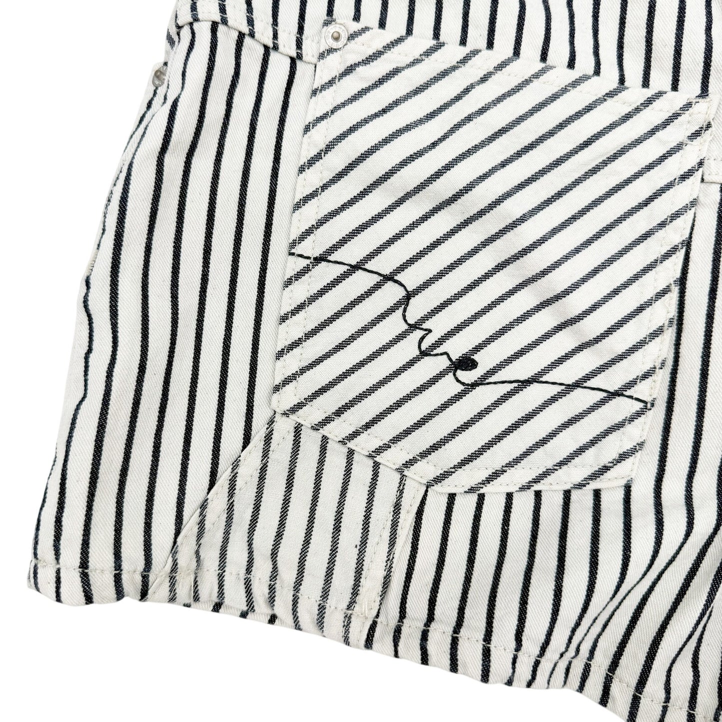 We The Free People Now or Never Railroad Denim Shorts size 32 black & white NEW