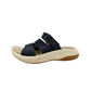 Bionica blue leather suede Slide Sandals women's 7 M strappy flats shoes