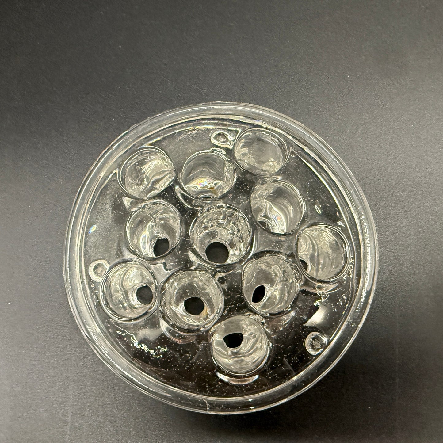 11 hole Flower Frog | vintage glassware