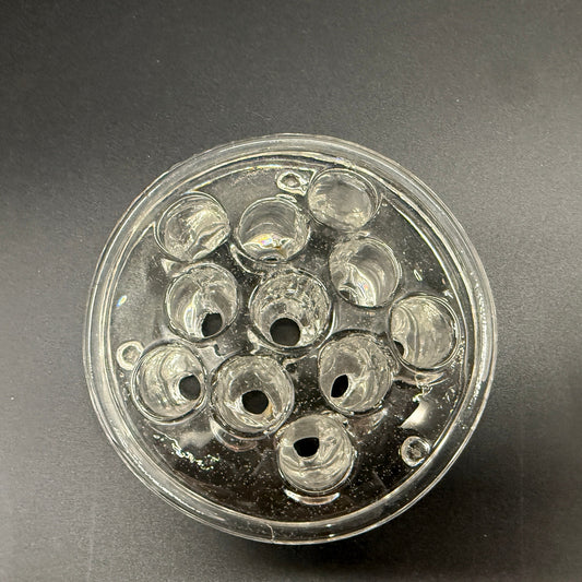 11 hole Flower Frog | vintage glassware