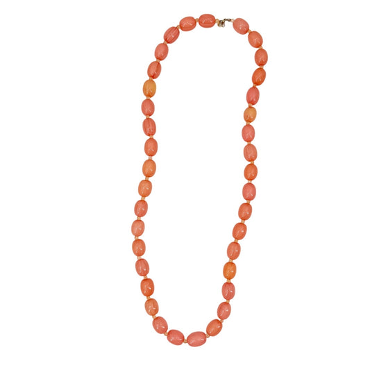 vintage strand of large peach-colored beads Beaded Necklace costume jewelry