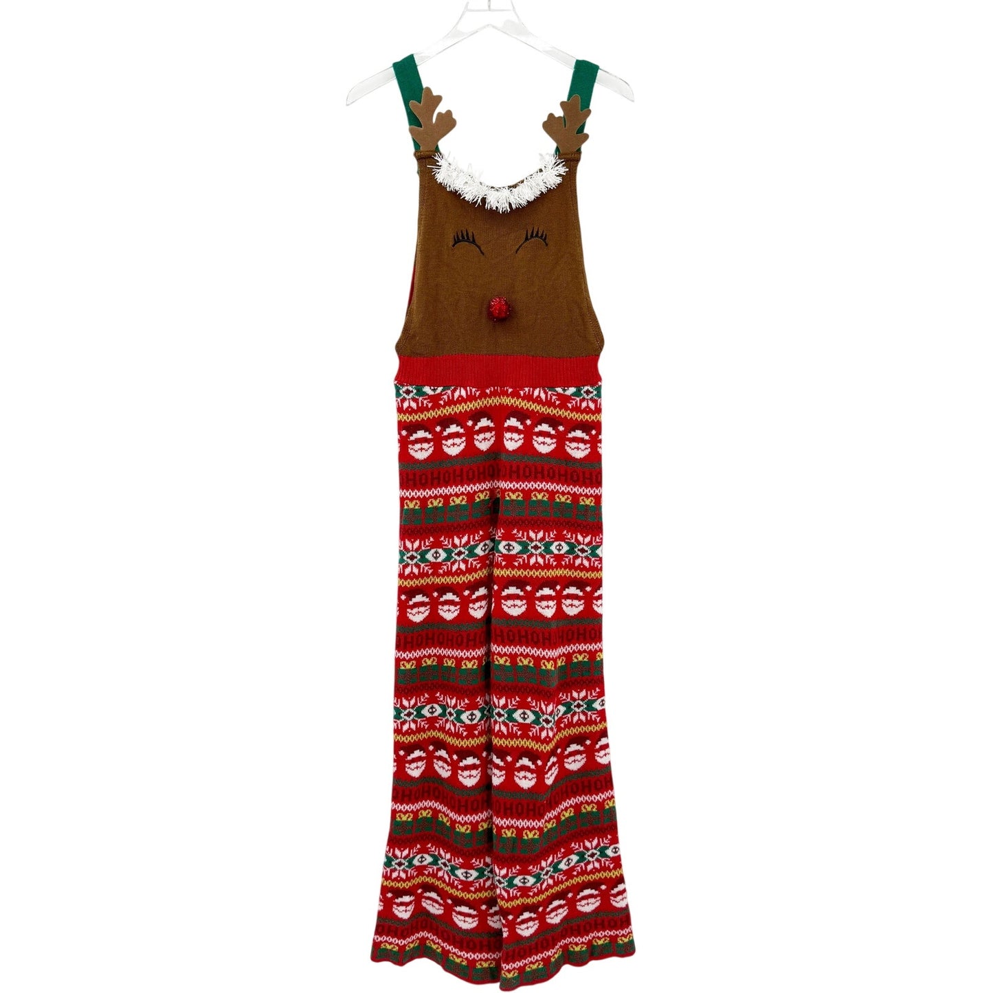 Rudolph the Red Nosed Reindeer Ugly Christmas Sweater Jumpsuit women's MEDIUM