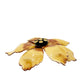 vintage enamel yellow & brown metal flower BROOCH floral. jewelry pin