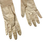 vintage champagne satin Stretchies Dress Gloves women's SMALL elbow length