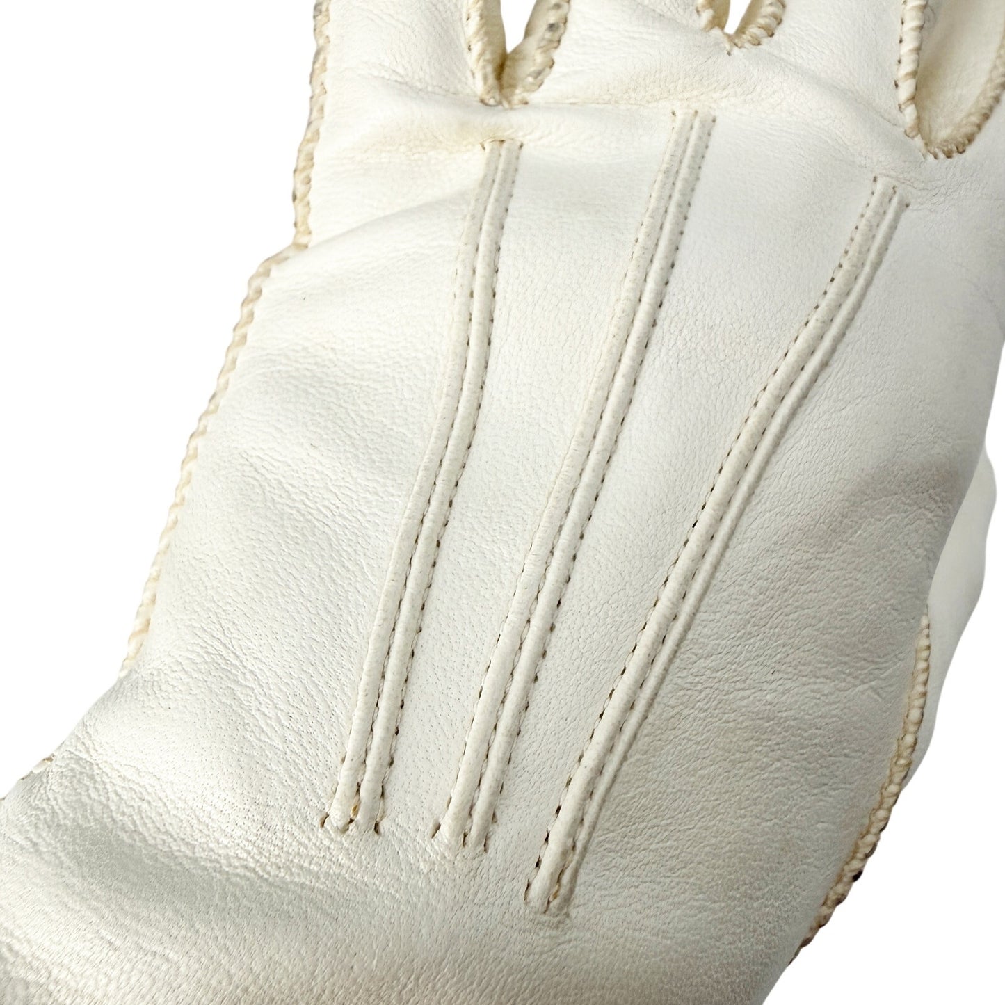 vintage Alexette white leather Above Wrist Dress Gloves women's 7 small