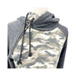 Ampersand Avenue dark gray & camo Double Hooded Sweatshirt Top MEDIUM hoodie