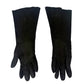 vintage black Fashion Dress Gloves women's S / M small medium below elbow length