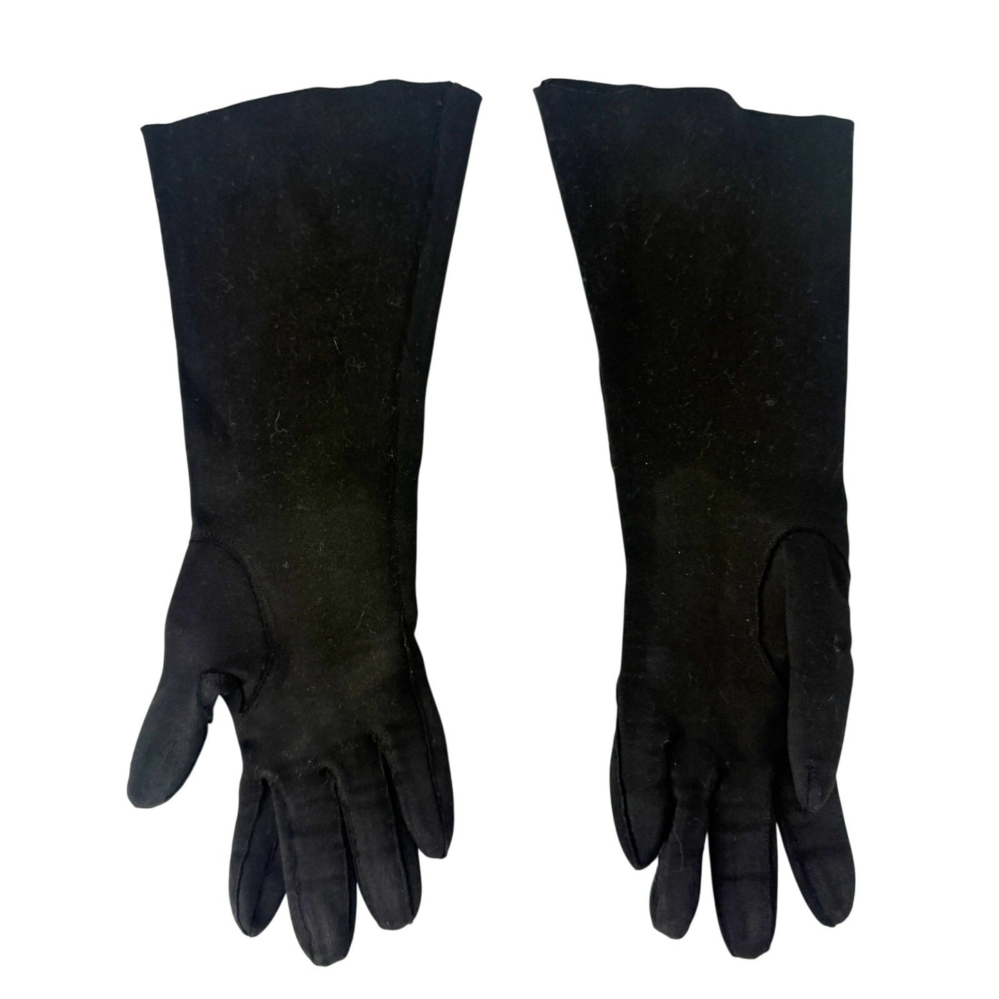 vintage black Fashion Dress Gloves women's S / M small medium below elbow length