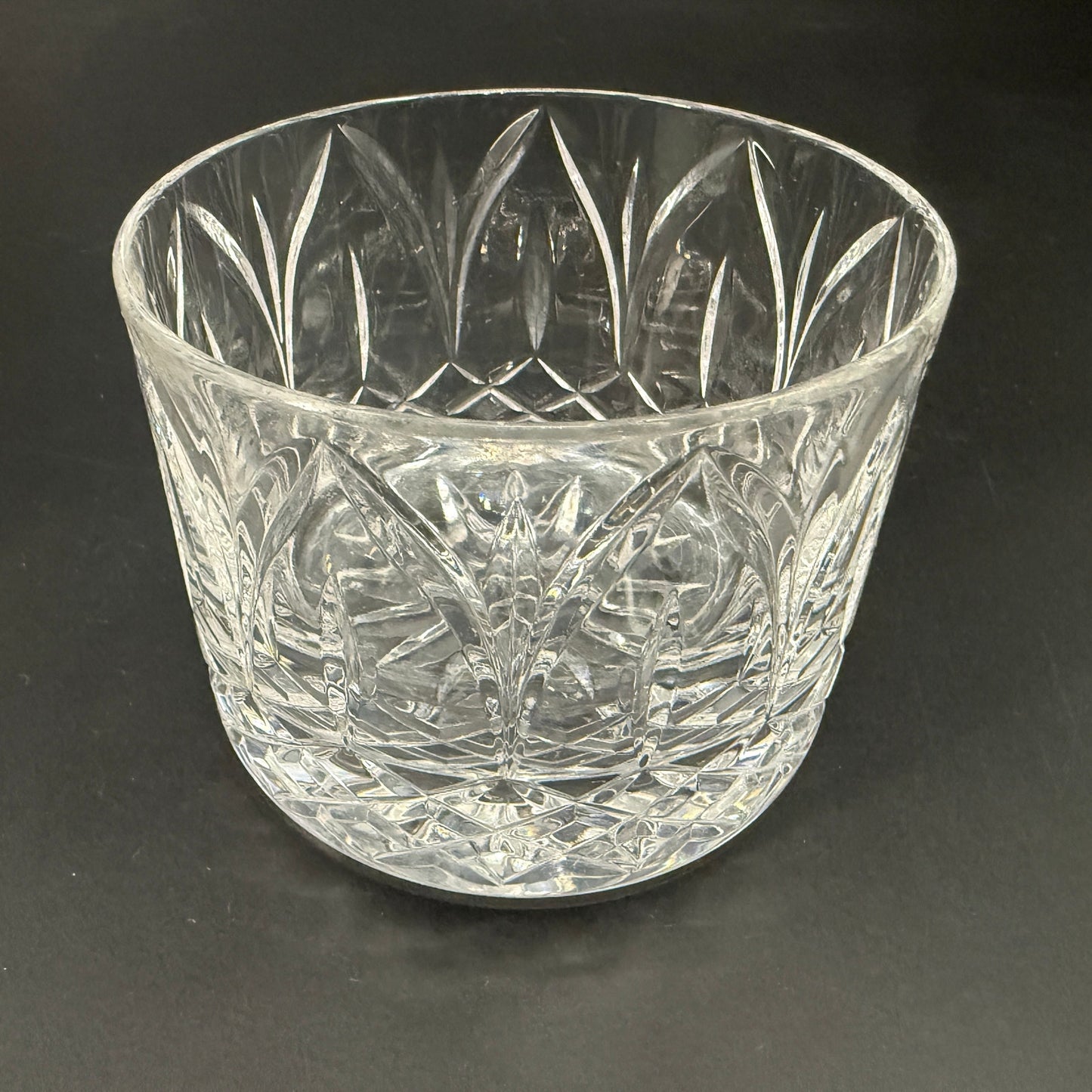 vintage glass vanity jar Round Puff Box Atlantis Chartres (Cut) blown glassware