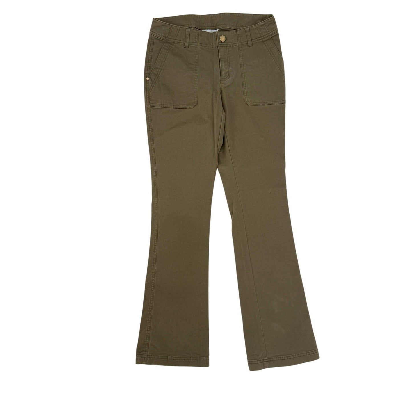 Athleta dark olive green Boulder Pants women's 4 small organic cotton bootcut