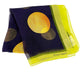 Ellen Tracy dark purple lime green sheer Scarf orange lemons limes 100% silk NEW