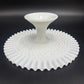 vintage Fenton white Hobnail Milk Glass round Cake Plate pedestal Stand 12.5"