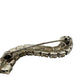 vintage clear rhinestones BROOCH curved s-shaped wavy bar jewelry pin