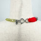 Juicy Couture long multi layer Chain Necklace rhinestones neon beads gold silver