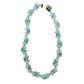 vintage West Germany beaded floral Necklace blue green clear costume jewelry