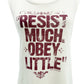 Resist Much Obey Little Tank Top women's MEDIUM beige burgundy Junk Gypsy tee
