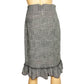 Rebecca Taylor black & white Plaid Ruffle pencil Skirt menswear size 0 new $395