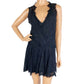 Free People black lace mini Dress w/ slip Tunic Top new $108 size XS extra small