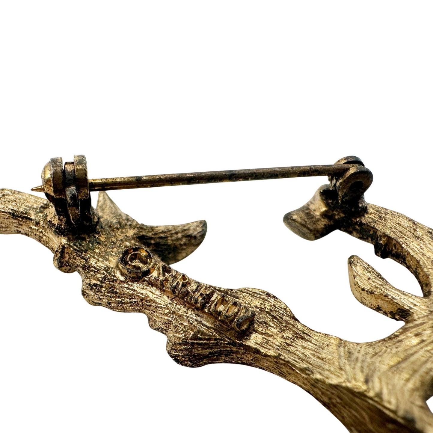 vintage Sarah Coventry letter J initial BROOCH bamboo tree branch jewelry pin