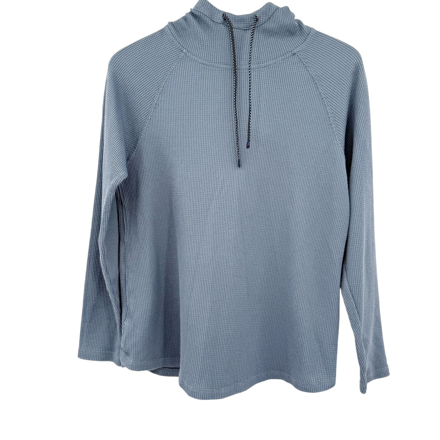Orvis storm blue Waffle Knit Thermal Pullover Hoodie women's MEDIUM shirt top